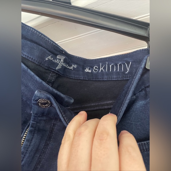 7 for all mankind women’s 28 waist blue skinny jeans inseam 30 - Picture 2 of 8